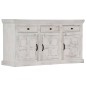 Credenza Bianca 140x40x74 cm in Legno Massello di Mango Credenza Bianca 140x40x74 cm in Legno Massello di Mango