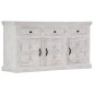 Credenza Bianca 140x40x74 cm in Legno Massello di Mango Credenza Bianca 140x40x74 cm in Legno Massello di Mango