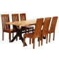 Set Tavolo da Pranzo 7 pz Legno Massello di Acacia e Mango Set Tavolo da Pranzo 7 pz Legno Massello di Acacia e Mango