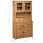 Credenza 93x40,5x180 cm in Legno Massello di Pino Panama Range Credenza 93x40,5x180 cm in Legno Massello di Pino Panama Range
