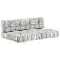 Pouf in Tessuto Grigio a Strisce Pouf in Tessuto Grigio a Strisce