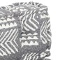 Pouf in Tessuto Grigio a Strisce Pouf in Tessuto Grigio a Strisce
