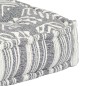 Pouf in Tessuto Grigio a Strisce Pouf in Tessuto Grigio a Strisce