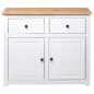 Credenza Bianca 93x40x80 cm in Legno Massello di Pino Panama Credenza Bianca 93x40x80 cm in Legno Massello di Pino Panama