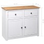 Credenza Bianca 93x40x80 cm in Legno Massello di Pino Panama Credenza Bianca 93x40x80 cm in Legno Massello di Pino Panama