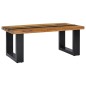 Tavolino da Caffè 100x50x40 cm in Massello Teak e Pietra Lavica Tavolino da Caffè 100x50x40 cm in Massello Teak e Pietra Lavica