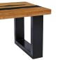 Tavolino da Caffè 100x50x40 cm in Massello Teak e Pietra Lavica Tavolino da Caffè 100x50x40 cm in Massello Teak e Pietra Lavica