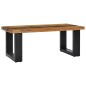 Tavolino da Caffè 100x50x40 cm in Massello Teak e Pietra Lavica Tavolino da Caffè 100x50x40 cm in Massello Teak e Pietra Lavica