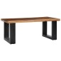 Tavolino da Caffè 100x50x40 cm in Massello Teak e Pietra Lavica Tavolino da Caffè 100x50x40 cm in Massello Teak e Pietra Lavica