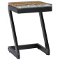 Tavolino da Caffè 30x30x50 cm Legno Massello Teak e Poliresina