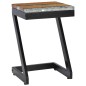 Tavolino da Caffè 30x30x50 cm Legno Massello Teak e Poliresina