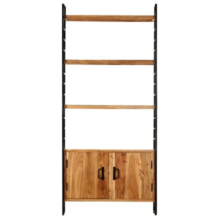 Libreria a 4 Livelli 80x30x180 cm in Legno di Mango Grezzo