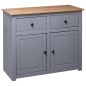 Credenza Grigia 93x40x80 cm in Legno Massello di Pino Panama Credenza Grigia 93x40x80 cm in Legno Massello di Pino Panama
