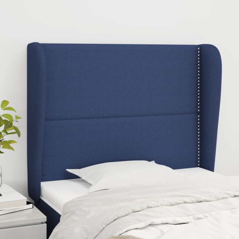 Testiera ad Orecchio Blu 103x23x118/128 cm in Tessuto Testiera ad Orecchio Blu 103x23x118/128 cm in Tessuto