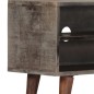 Mobile Porta TV Grigio 130x30x46 cm in Massello di Mango Grezzo Mobile Porta TV Grigio 130x30x46 cm in Massello di Mango Grezzo