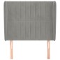 Testiera ad Orecchio Grigio Chiaro 103x23x118/128 cm in Velluto Testiera ad Orecchio Grigio Chiaro 103x23x118/128 cm in Velluto