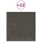 Pannelli Murali 12 pz Grigio Scuro 30x30 cm in Velluto 1,08 m²