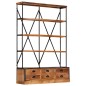 Libreria a 4 Ripiani 6 Cassetti 122x36x181cm Massello di Mango Libreria a 4 Ripiani 6 Cassetti 122x36x181cm Massello di Mango