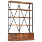Libreria a 4 Ripiani 6 Cassetti 122x36x181cm Massello di Mango Libreria a 4 Ripiani 6 Cassetti 122x36x181cm Massello di Mango
