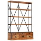Libreria a 4 Ripiani 6 Cassetti 122x36x181cm Massello di Mango Libreria a 4 Ripiani 6 Cassetti 122x36x181cm Massello di Mango
