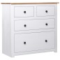 Credenza Bianca 80x40x83 cm in Legno Massello di Pino Panama Credenza Bianca 80x40x83 cm in Legno Massello di Pino Panama