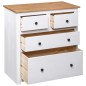 Credenza Bianca 80x40x83 cm in Legno Massello di Pino Panama Credenza Bianca 80x40x83 cm in Legno Massello di Pino Panama