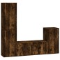 Set di Mobili Porta TV 4 pz Rovere Fumo in Legno Multistrato Set di Mobili Porta TV 4 pz Rovere Fumo in Legno Multistrato