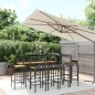 vidaXL Set Bar Giardino 11 pz Nero Polyrattan e Legno Massello Acacia vidaXL Set Bar Giardino 11 pz Nero Polyrattan e Legno Massello Acacia