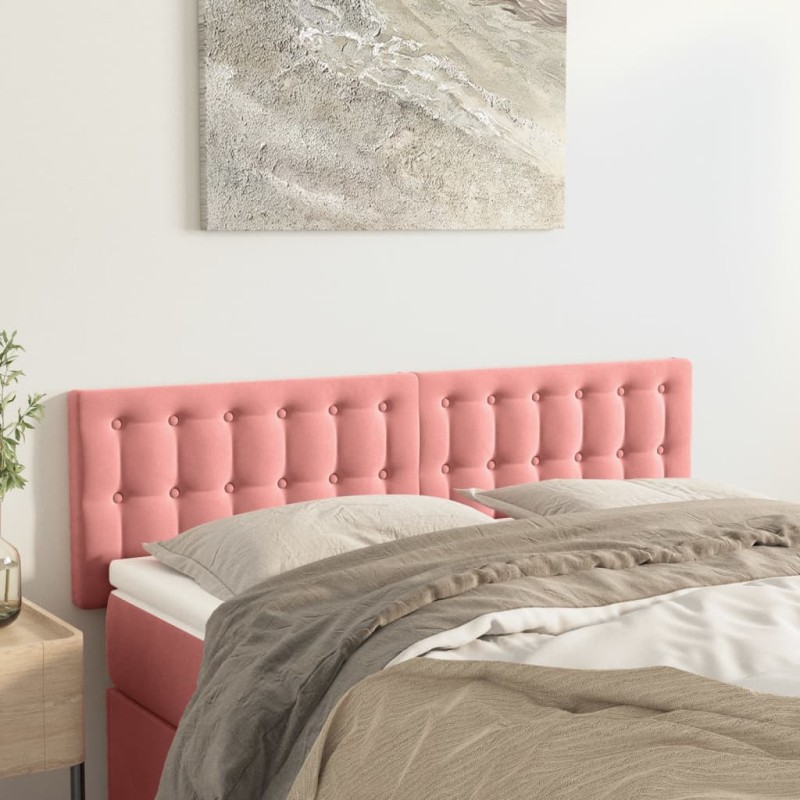 Testiere 2 pz Rosa 72x5x78/88 cm in Velluto Testiere 2 pz Rosa 72x5x78/88 cm in Velluto