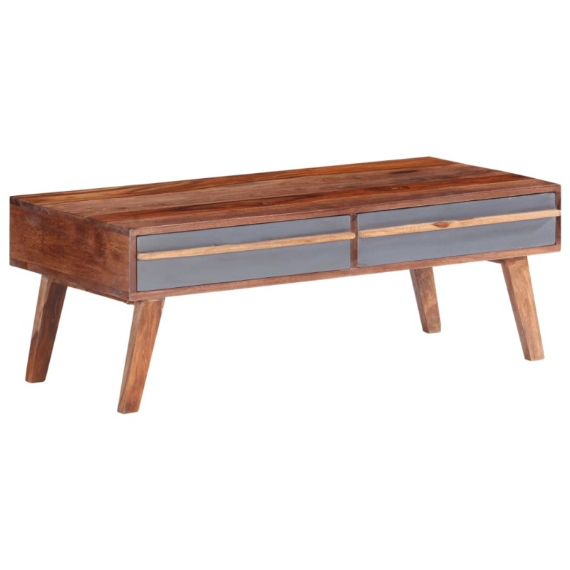 vidaXL Tavolino da Salotto Grigio 110x50x40 cm Legno Massello vidaXL Tavolino da Salotto Grigio 110x50x40 cm Legno Massello