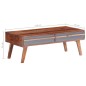 vidaXL Tavolino da Salotto Grigio 110x50x40 cm Legno Massello vidaXL Tavolino da Salotto Grigio 110x50x40 cm Legno Massello