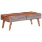 vidaXL Tavolino da Salotto Grigio 110x50x40 cm Legno Massello vidaXL Tavolino da Salotto Grigio 110x50x40 cm Legno Massello