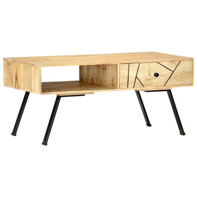 Tavolino da Caffè 95x50x42 cm in Legno Massello di Mango Tavolino da Caffè 95x50x42 cm in Legno Massello di Mango
