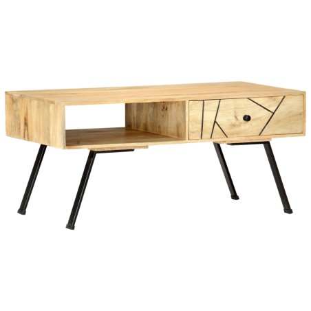 Tavolino da Caffè 95x50x42 cm in Legno Massello di Mango