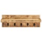 Appendiabiti a Muro 60x15x20 cm Legno Massello di Mango Grezzo Appendiabiti a Muro 60x15x20 cm Legno Massello di Mango Grezzo