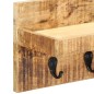 Appendiabiti a Muro 60x15x20 cm Legno Massello di Mango Grezzo Appendiabiti a Muro 60x15x20 cm Legno Massello di Mango Grezzo