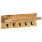 Appendiabiti a Muro 60x15x20 cm Legno Massello di Mango Grezzo Appendiabiti a Muro 60x15x20 cm Legno Massello di Mango Grezzo