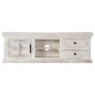 Mobile Porta TV Bianco 120x30x40 cm in Legno Massello di Mango Mobile Porta TV Bianco 120x30x40 cm in Legno Massello di Mango