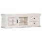 Mobile Porta TV Bianco 120x30x40 cm in Legno Massello di Mango Mobile Porta TV Bianco 120x30x40 cm in Legno Massello di Mango