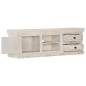 Mobile Porta TV Bianco 120x30x40 cm in Legno Massello di Mango Mobile Porta TV Bianco 120x30x40 cm in Legno Massello di Mango