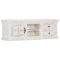 Mobile Porta TV Bianco 120x30x40 cm in Legno Massello di Mango Mobile Porta TV Bianco 120x30x40 cm in Legno Massello di Mango