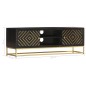 Mobile Porta TV Oro e Nero 120x30x40 cm Legno Massello di Mango Mobile Porta TV Oro e Nero 120x30x40 cm Legno Massello di Mango