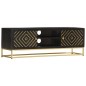 Mobile Porta TV Oro e Nero 120x30x40 cm Legno Massello di Mango Mobile Porta TV Oro e Nero 120x30x40 cm Legno Massello di Mango