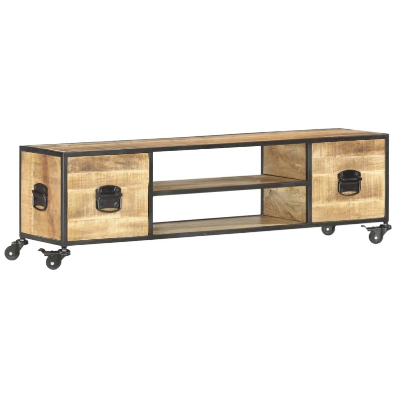 Mobile Porta TV 130x30x39 cm in Legno Massello di Mango Mobile Porta TV 130x30x39 cm in Legno Massello di Mango