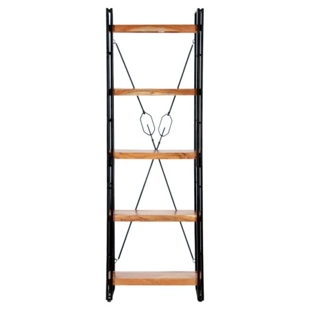 Libreria a 5 Ripiani 60x30x180 cm in Legno Massello di Acacia