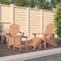Sedie Giardino con Poggiapiedi e Tavolo Adirondack HDPE Marrone Sedie Giardino con Poggiapiedi e Tavolo Adirondack HDPE Marrone
