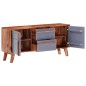 Credenza Grigia 120x30x55 cm in Legno Massello di Sheesham Credenza Grigia 120x30x55 cm in Legno Massello di Sheesham