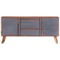 Credenza Grigia 120x30x55 cm in Legno Massello di Sheesham Credenza Grigia 120x30x55 cm in Legno Massello di Sheesham