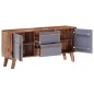 Credenza Grigia 120x30x55 cm in Legno Massello di Sheesham Credenza Grigia 120x30x55 cm in Legno Massello di Sheesham