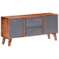 Credenza Grigia 120x30x55 cm in Legno Massello di Sheesham Credenza Grigia 120x30x55 cm in Legno Massello di Sheesham
